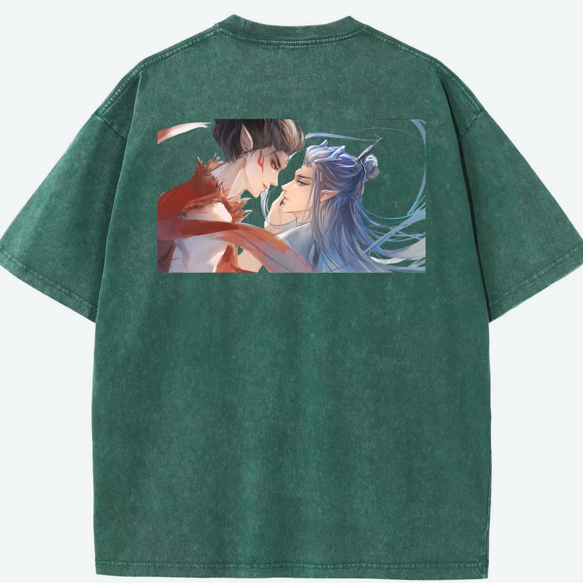 （画像用） Ne Zha 2 ナタ 魔童の大暴れ 綿100% ヴィンテージ風 半袖Tシャツ（背面プリント）